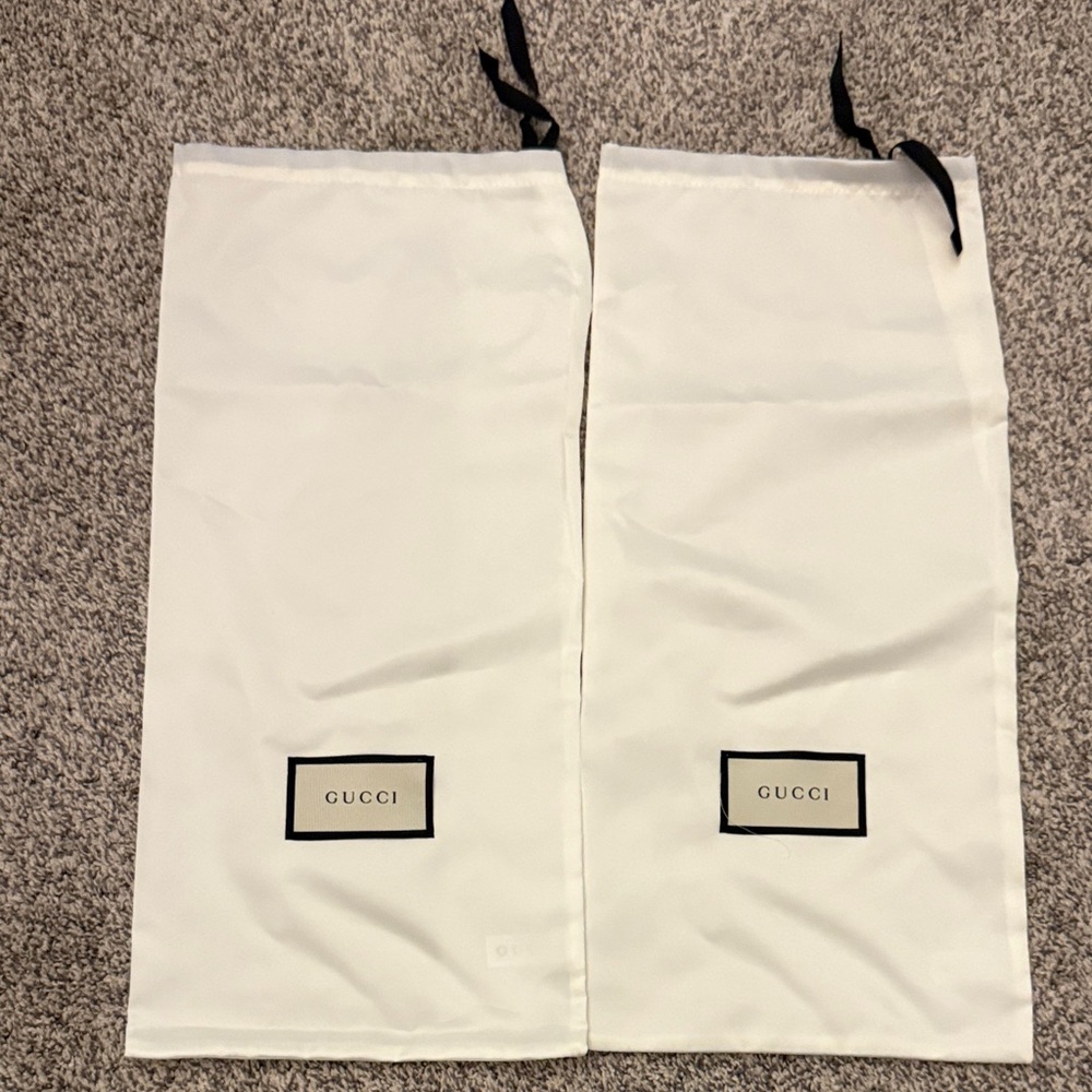 Gucci White Dust Bags with Black Accents